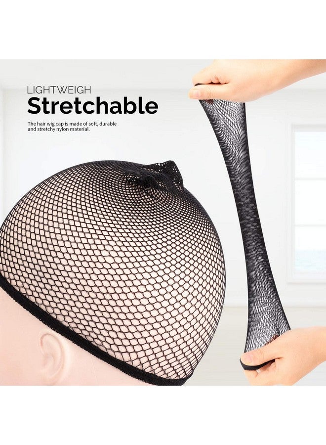 FANDAMEI 6Pcs Wig Cap 6Pcs Black Mesh Wig Cap Net Closed End Hair Mesh Net Liner Weaving Caps For Women Men Kids Wig Caps For Halloween Cosplay - Image 5