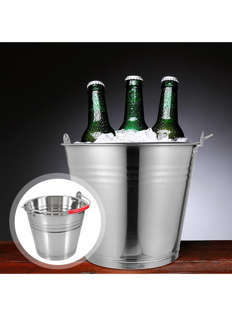 DubaiGallery Bucket Metal Ash Bucket Milk Bucket Open Fire Accessories Coal Storage Holder Bbq Charcoal Holder Coal Ash Bucket Fireplace Tools Large Capacity Bucket Stainless Steel Thicken 20L  - Image 3