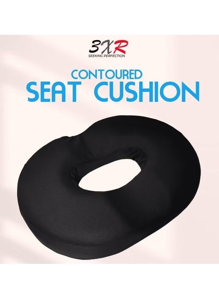 3XR Premium Quality Contoured Donut Cushion Memory Foam Pillow Donut Pillow Seat Cushion For Car Chair Home Office, 1 Pcs Black - Image 1