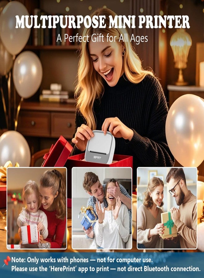اتش بي ار تي طابعة ملصقات HPRT، طابعة PrintPods Mini، طابعة ملصقات محمولة بتقنية البلوتوث مع لفة ورق واحدة، طابعات حرارية بدون حبر لأجهزة iPhone، طابعة محمولة للملاحظات والمذكرات والأعمال اليدوية، هدية للأطفال - Image 2