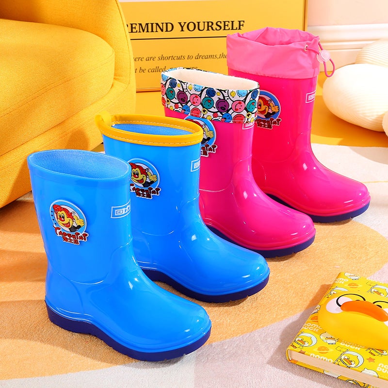 Huili Children'S Rain Boots Cartoon Baby'S Non-Slip Waterproof Shoes Cute Boys And Girls Warm Rain Boots - Image 2