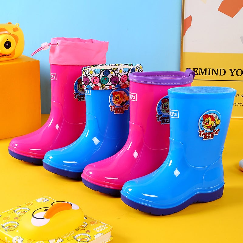 Huili Children'S Rain Boots Cartoon Baby'S Non-Slip Waterproof Shoes Cute Boys And Girls Warm Rain Boots - Image 4