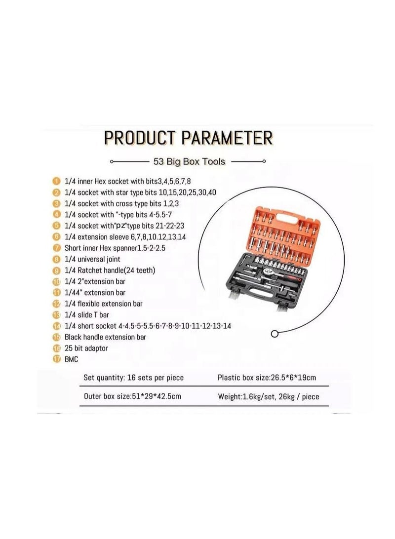 1/4" pistol box bits set Star Allen 53 pcs S2 - Image 2
