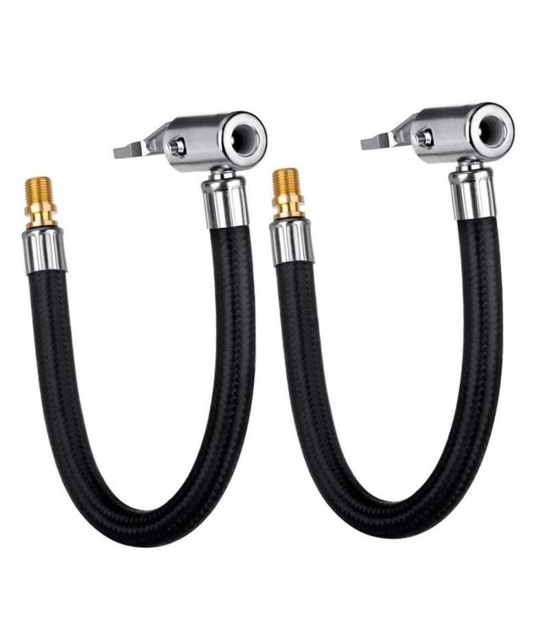 Universal Motorcycle Tire Inflator Hose 23 62 Inch Locking Air Chuck Extension - Image 1