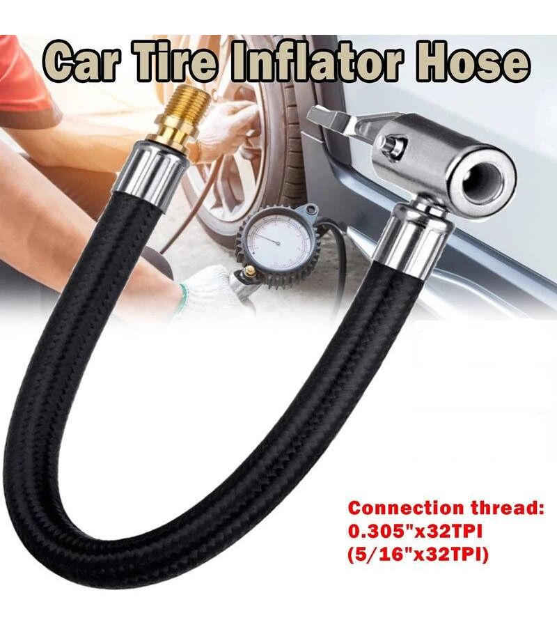Universal Motorcycle Tire Inflator Hose 23 62 Inch Locking Air Chuck Extension - Image 2