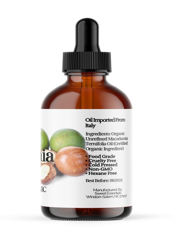 Sweet Essentials Organic Unrefined Macadamia Nut Oil | 4oz Glass Bottle | Imported From Italy | 100% Pure | Food Grade | Offers Relief From Dry Skin, Eczema, Psoriasis, Dermatitis & More | Best Natural Moisturizer - Image 4