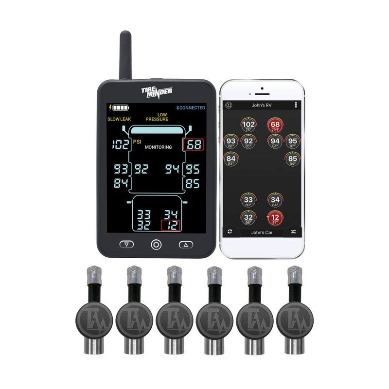 TireMinder Minder Research A1AS RV TPMS with 6 Flow Through Sensors Black