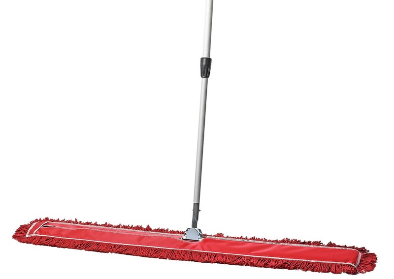 Tidy Tools 48 Inch Red Commercial Dust Mop  Floor Sweeper with Extendable Handle  Mop for Hardwood Tile and Concrete Floor Cleaning