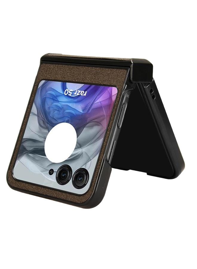 اس-توب جراب لهاتف موتورولا رازر 50 بنسيج جلد الرمل - Image 5