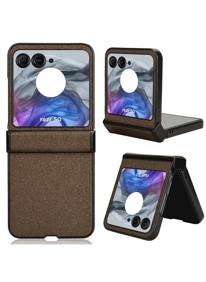 اس-توب جراب لهاتف موتورولا رازر 50 بنسيج جلد الرمل - Image 1