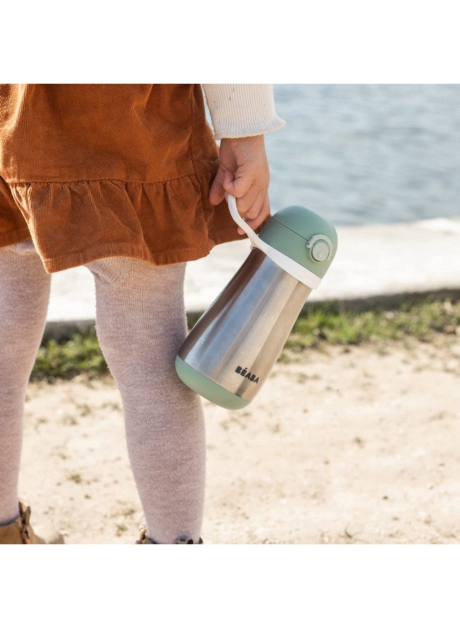 BEABA Kids Stainless Steel Water Bottle, Baby To Toddler Insulated Water Bottle, Close Top On The Go Kids Water Bottle, Toddler Thermos Water Bottle (Sage) - Image 5