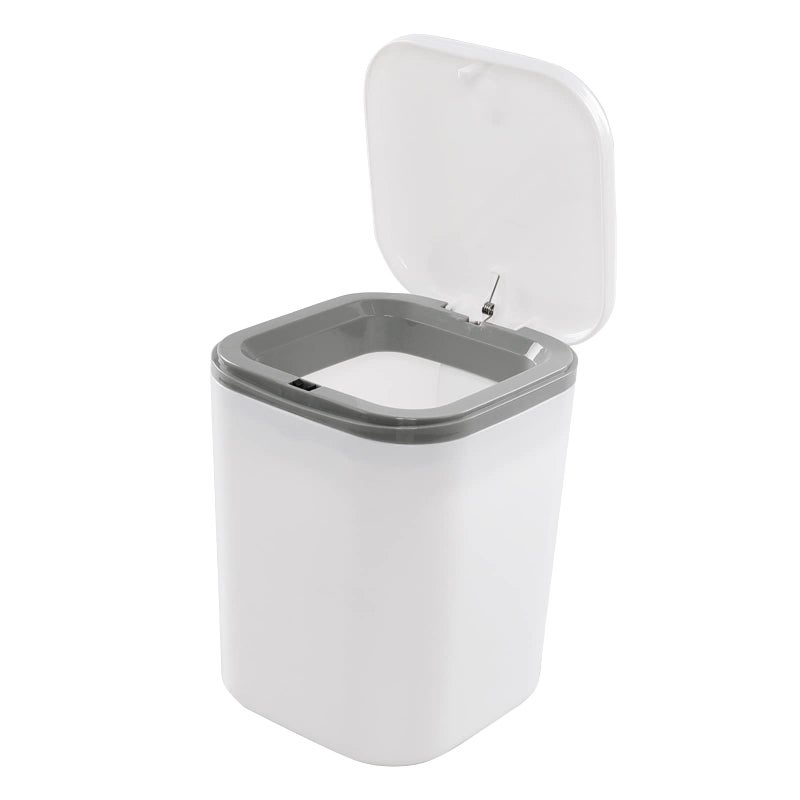 Hommp 0.5 Gallon Tiny Countertop Trash Can, Mini Desktop Garbage Can with Push-Button, White - Image 1