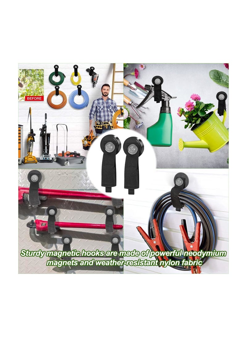 SYOSI Strong Magnetic Hooks, 4 Pcs 50 Pounds, Duty With Rubber Coating, Convenient for Hanging and Organizing, Tool Organization for Garage, Garden, House, Ropes, Hanging, Magnetic for Indoor Outdoor - Image 4