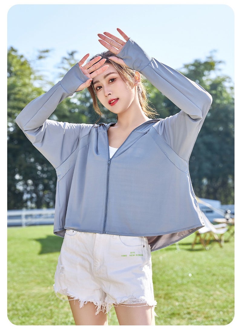 Fashionable And Minimalist Women's Sun Protection Clothing, UPF 50+ Long Sleeved Sun Protection Hoodie  - Image 2