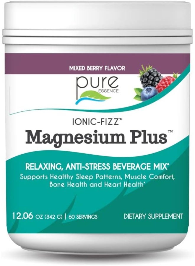 PURE ESSENCE LABS Ionic-Fizz, Magnesium Plus, Mixed Berry, 12.06 oz (342 g) - Image 1