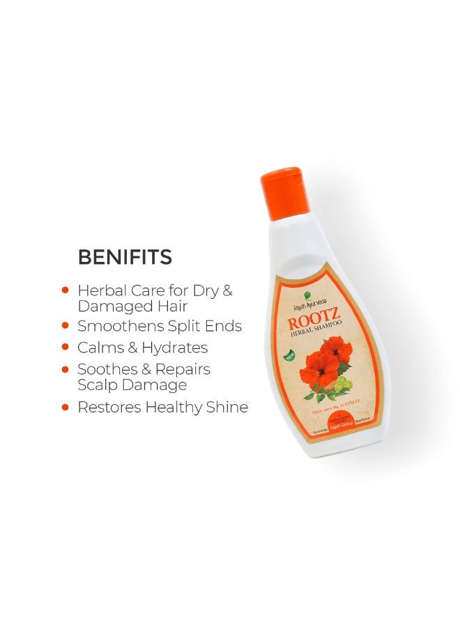 Rajah Ayurveda Rootz- Herbal Shampoo A Purely Natural Hair Treatment, 200ml - Image 4