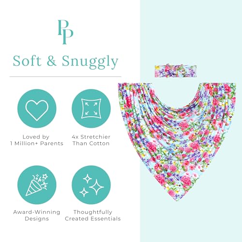 Posh Peanut Soft Baby Swaddle & Headband Set – Viscose from Bamboo Newborn Wrap Receiving Blanket, Nursing or Stroller Cover (Hadley - Image 3