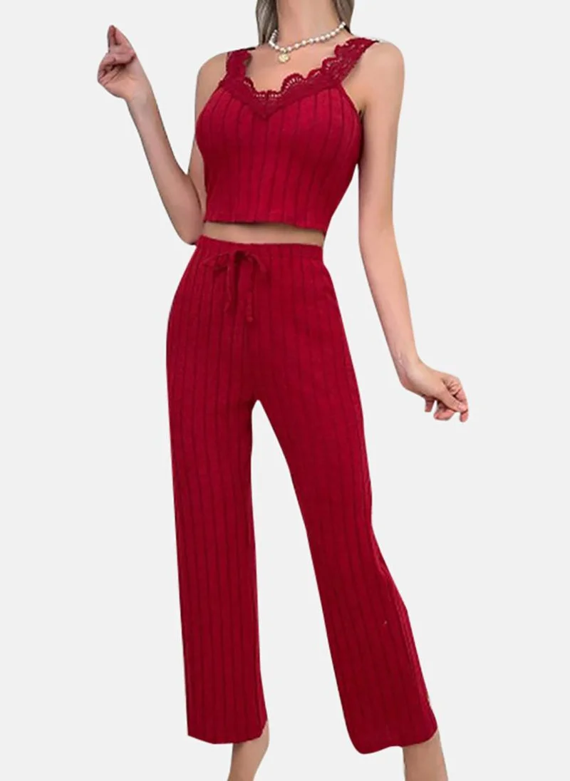 يونيكي Red Solid Pyjamas & Top