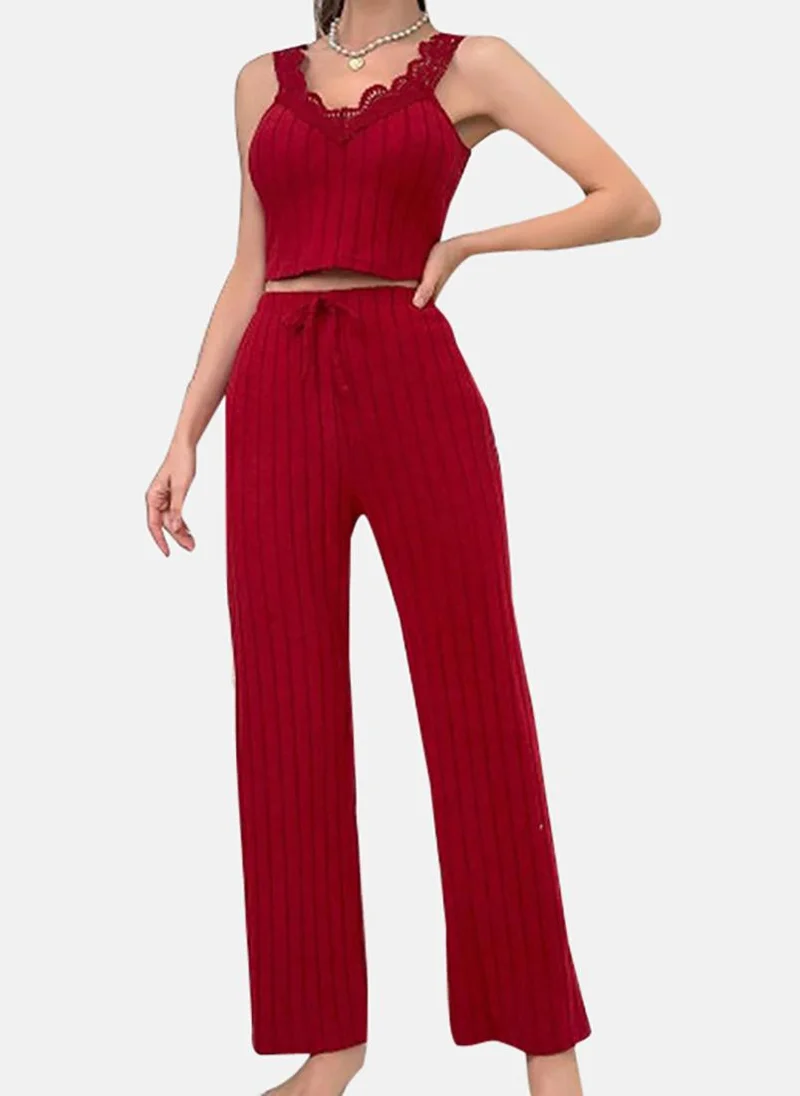يونيكي Red Solid Pyjamas & Top
