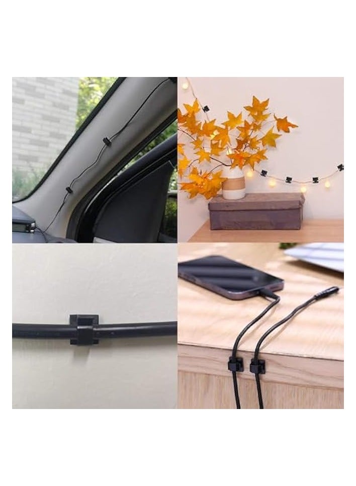 erorex 50 Adhesive Clips for Strong Wire Hold Cable Management, Strong Cord Clips Wire Holders for The Wall, Under Desk, Christmas Lights, Car - Image 2