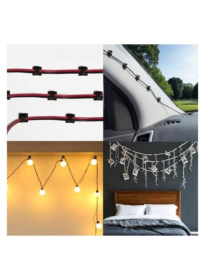 erorex 50 Adhesive Clips for Strong Wire Hold Cable Management, Strong Cord Clips Wire Holders for The Wall, Under Desk, Christmas Lights, Car - Image 4