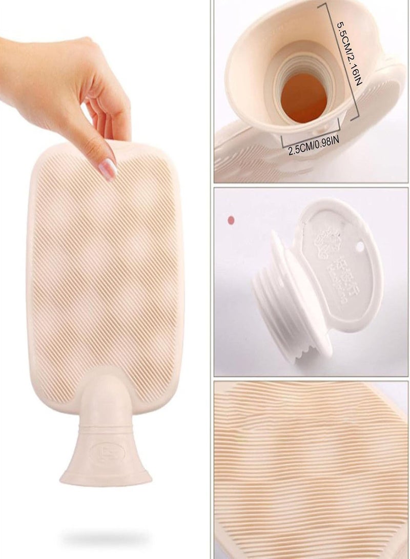 GGOOT Hot Water Bottle with Cover, Hot Water Bottle Bag for Hot and Cold Compress, Menstrual Cramps, rubber Hot Water Bottle for Hot and Cold Compress, Neck, Hand Feet Warmer and Shoulder Relief - Image 5