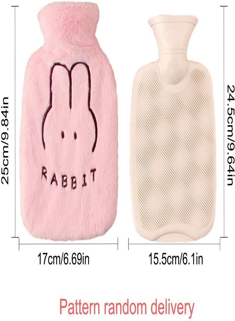 GGOOT Hot Water Bottle with Cover, Hot Water Bottle Bag for Hot and Cold Compress, Menstrual Cramps, rubber Hot Water Bottle for Hot and Cold Compress, Neck, Hand Feet Warmer and Shoulder Relief - Image 4