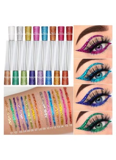 CmaaDu 16 Colors Liquid Glitter Eyeliner, Smudge Proof And Waterproof Metallic Shimmer, Easy To Use Multi Function Eyeshadow, Long Lasting Makeup Pen For Women Girls  - Image 1