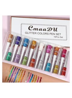 CmaaDu 16 Colors Liquid Glitter Eyeliner, Smudge Proof And Waterproof Metallic Shimmer, Easy To Use Multi Function Eyeshadow, Long Lasting Makeup Pen For Women Girls  - Image 3