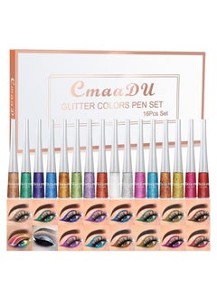 CmaaDu 16 Colors Liquid Glitter Eyeliner, Smudge Proof And Waterproof Metallic Shimmer, Easy To Use Multi Function Eyeshadow, Long Lasting Makeup Pen For Women Girls  - Image 4