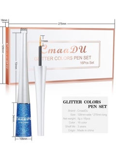 CmaaDu 16 Colors Liquid Glitter Eyeliner, Smudge Proof And Waterproof Metallic Shimmer, Easy To Use Multi Function Eyeshadow, Long Lasting Makeup Pen For Women Girls  - Image 5