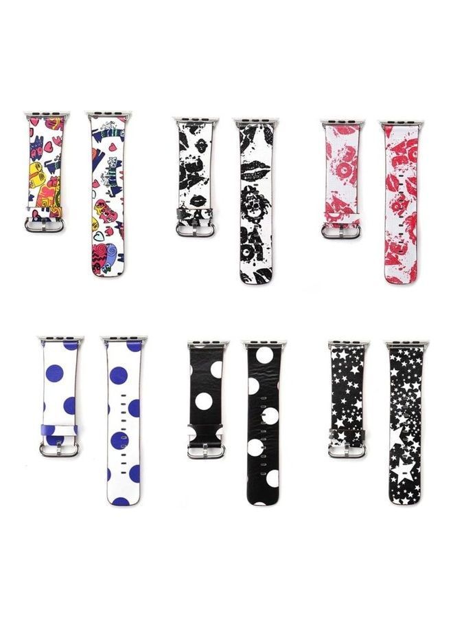 NIBEMINENT Fashion Pattern Genuine Leather Wrist Watch Band For Apple Series 1/2/3 38mm Multicolour - Image 5