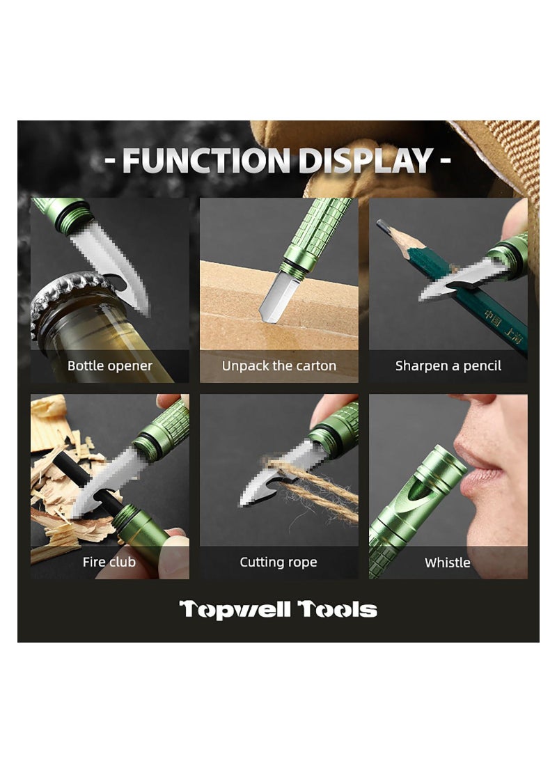 4-in-1 Fire Starter Survival Tool with Whistle, Flint and Steel, Pocket Knife, and Bottle Opener - All-Weather Magnesium Ferro Rod for Camping and Hiking - Image 4