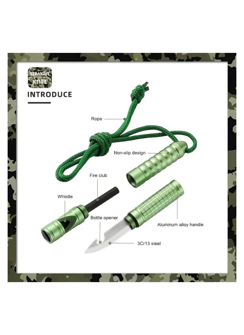 4-in-1 Fire Starter Survival Tool with Whistle, Flint and Steel, Pocket Knife, and Bottle Opener - All-Weather Magnesium Ferro Rod for Camping and Hiking - Image 2