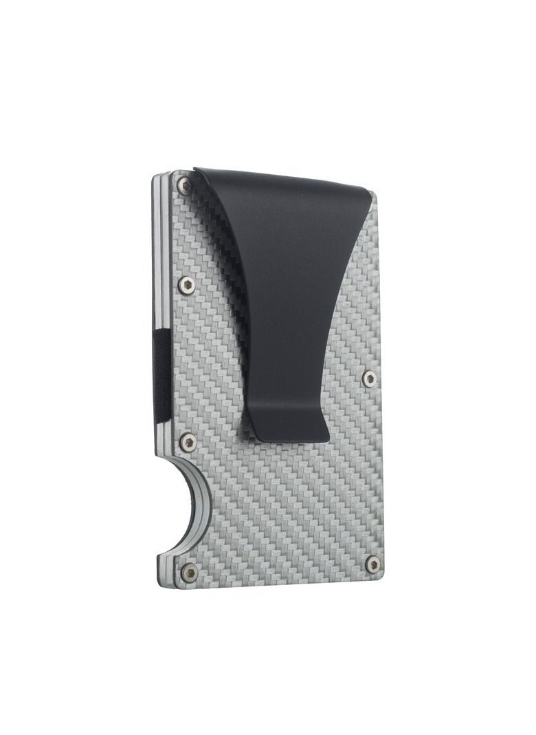 Generic - Metal Wallet For Men Carbon Fiber Minimalist Slim RFID Blocking with Front Pocket Credit Card Holder Money Clip - Image 1