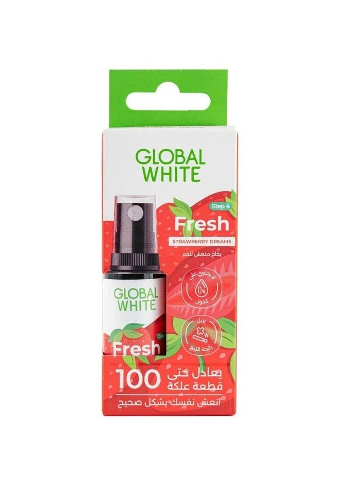 GLOBAL WHITE Refreshing Strawberry Mouth Spray - 15 ml - Image 1