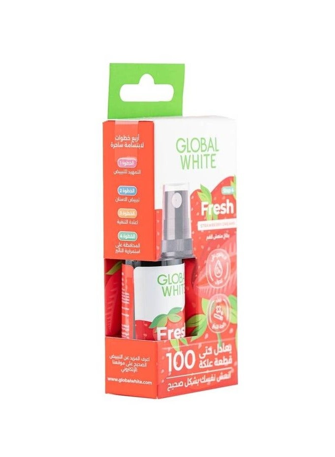 GLOBAL WHITE Refreshing Strawberry Mouth Spray - 15 ml - Image 2
