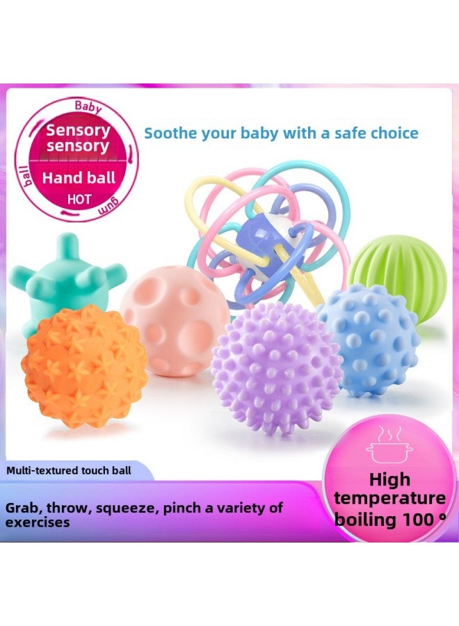 Loquat Newborn Baby Hand Ball Baby Grip Training Sensory Toy Touch Ball 6-12 Months Boiled Massage Ball-Color:7-piece Clutch Set + Storage Box - Image 4