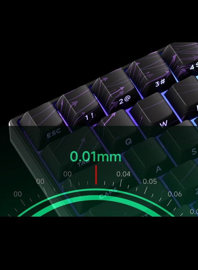 أكو كيبورد ألعاب أكو مونسجيك FUN60 MAX 0.01 مم ثلاثي الوضع ثنائي 8K ARGB HE/TMR مفاتيح سريعة الاستجابة كيبورد مخصص 60% نيبولا بلاك مع مفاتيح مغناطيسية مذهلة (مرفق مع 135 كيب كاب متدرج) - Image 5