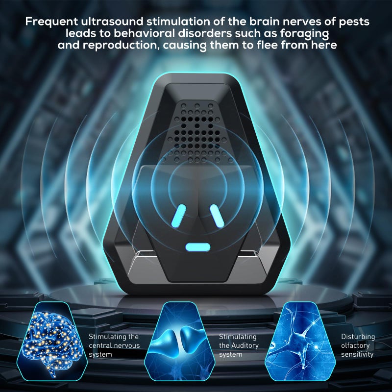 CleanFlow 2026 Ultrasonic Repeller & Insect Indoor Repeller,Ultrasonic and Repellent for Roach,Rodent,Mouse,Bugs,Mosquito,Mice,Spider,Ant,3 Mode Switching,Black EPA Est. No.: 102445-CHN-1 - Image 3