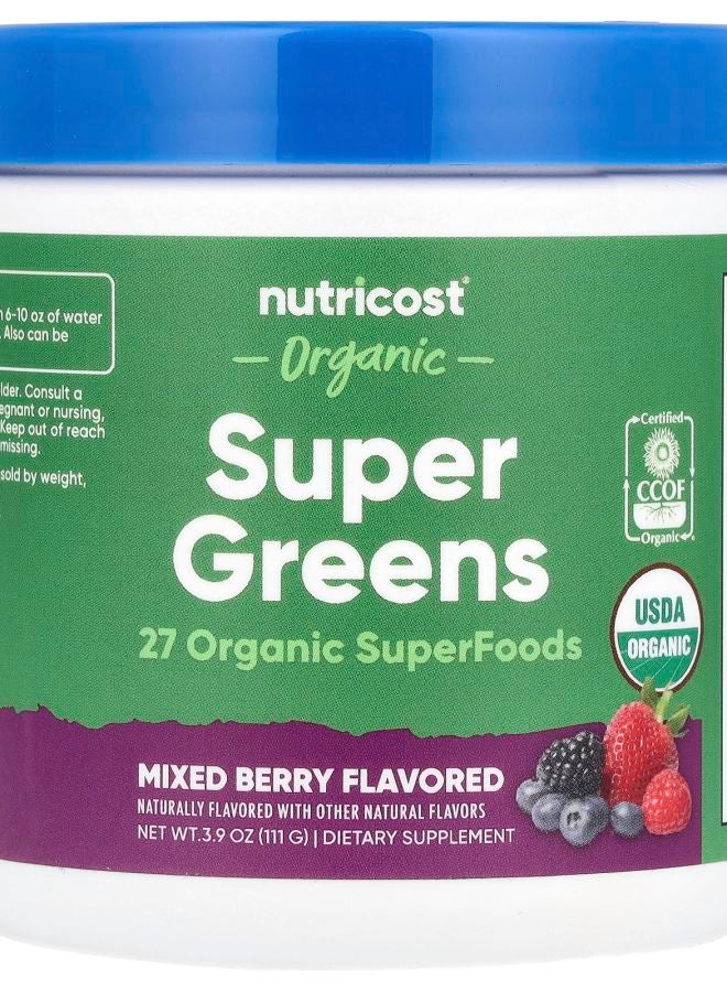 Nutricost Organic Super Greens Mixed Berry 3.9 oz (111 g)