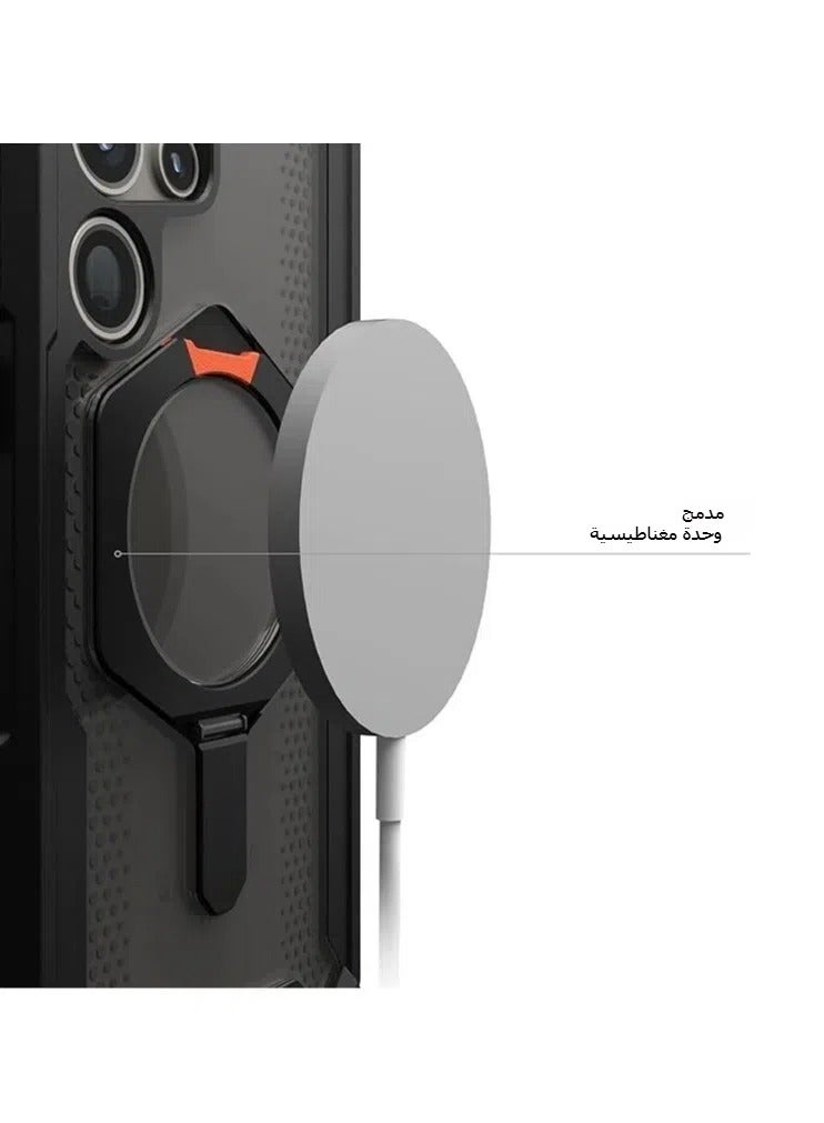 Compatible with Samsung Galaxy S24 Ultra Phone Case with Magnetic Charging u0026 Stand Lens Protection Drop Resistant Phone Case - Image 4