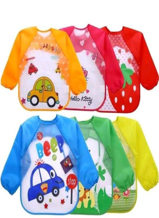 Fatah One Pc Of Baby Waterproof Food Bibs Suit - Long Sleeve Shapes  - Image 4