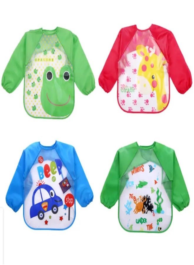 Fatah One Pc Of Baby Waterproof Food Bibs Suit - Long Sleeve Shapes  - Image 3