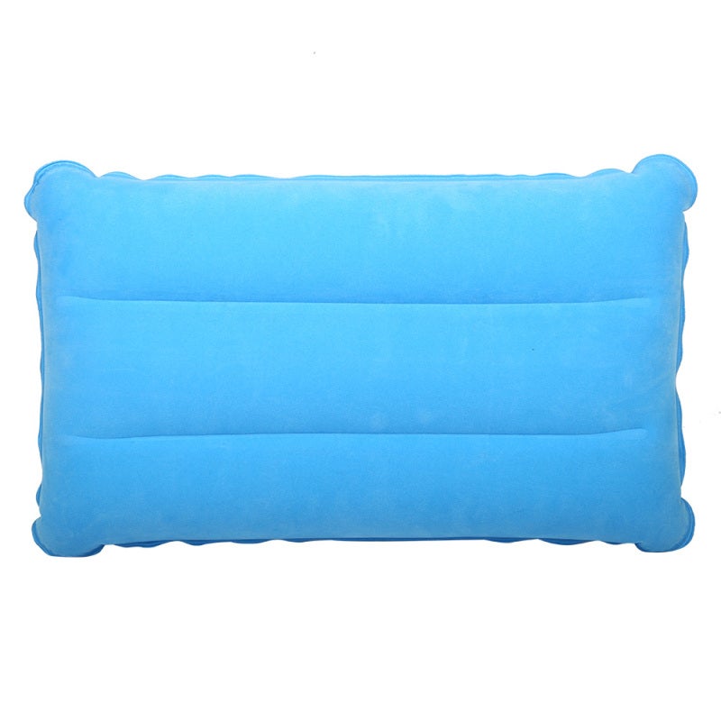 Inflatable Camping Pillow: Blue Square Folding Design - Lightweight Portable Comfortable Pillow for Outdoor Travel, Hiking, Office Naps - Image 5