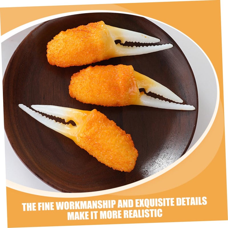 3Pcs Realistic Tempura Crab Claw Model Artificial Fried Food Display Prop - Image 4