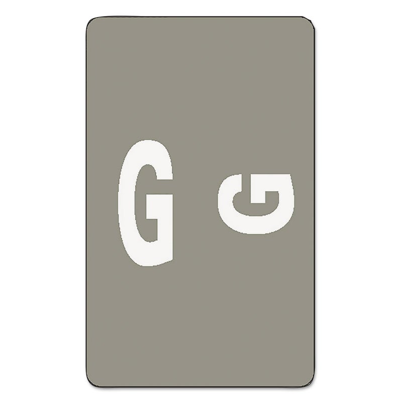 Smead AlphaZ ACCS Color-Coded Alphabetic Label, G, Gray, 100 Labels per Pack (67177) - Image 1
