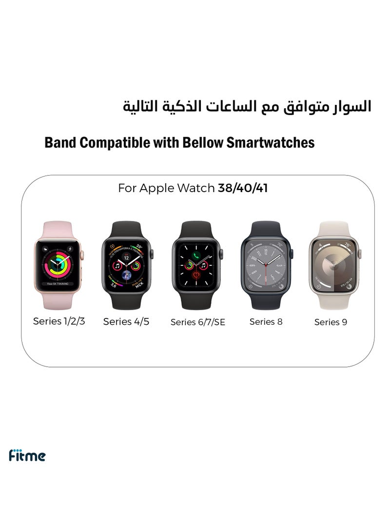 FITME 2-Piece Silicone Band For Apple Watch 38/40/41mm Small/Large - Image 5