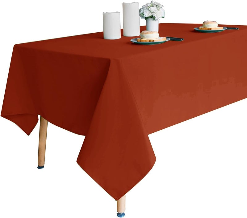 Obstal Global standard quality Rust Rectangle Table Cloth - Heavy Duty Water Resistance Polyester Tablecloth, Decorative Fabric Table Cover for Outdoor and Indoor Use, 60x84 Inch Medium weight - Image 4