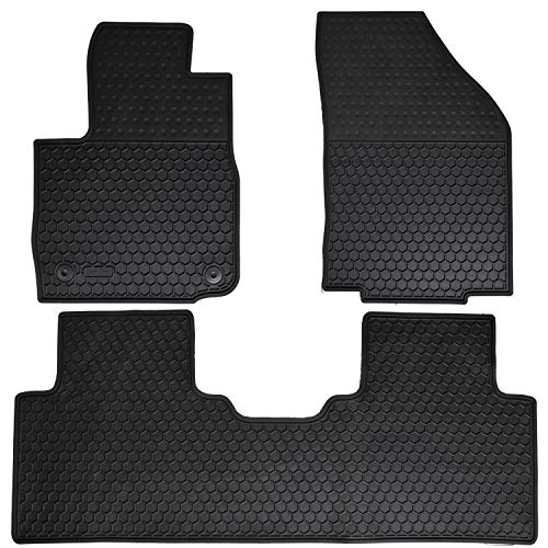 Megiteller Car Floor Mats Custom Fit for Chevrolet Chevy Equinox 2018 2019 2020 2021 2022 2023 2024 Odorless Washable Heavy Duty Rubber (All Weather) Floor Liners Front and Rear Row Set Black - Image 1